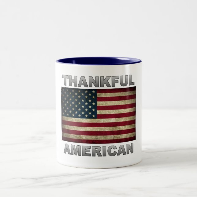 Caneca De Café Em Dois Tons Bandeira Americana - Muito Obrigado Americano - Mu (Centro)