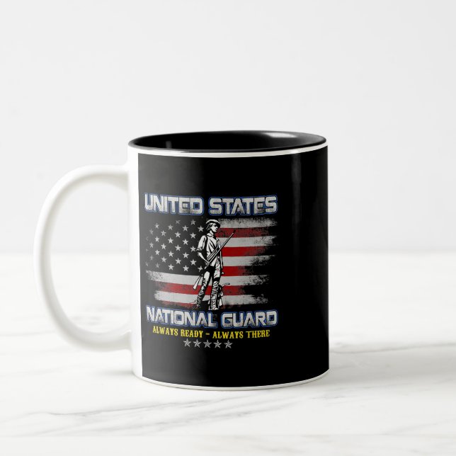 Caneca De Café Em Dois Tons Bandeira Americana sempre pronta para Guarda nacio (Esquerda)