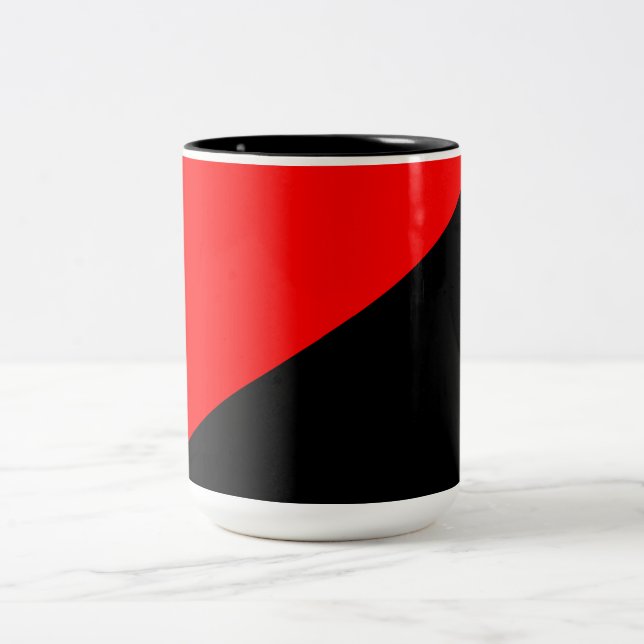 Caneca De Café Em Dois Tons Bandeira Anarquista (Anarquismo) (Centro)