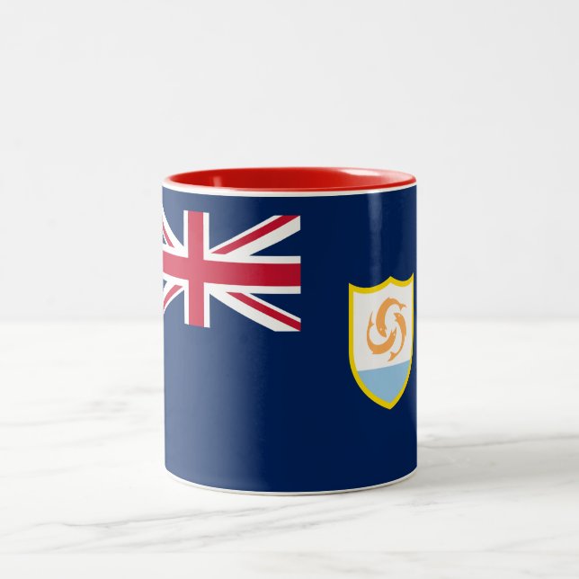 Caneca De Café Em Dois Tons Bandeira Anguila Patriótica (Centro)