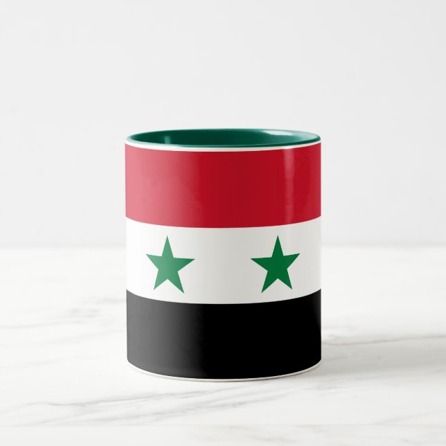 Caneca De Café Em Dois Tons Bandeira antiga da Síria (Centro)