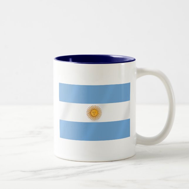 Caneca De Café Em Dois Tons Bandeira argentina de presentes de Argentina (Direita)