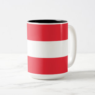 Caneca De Café Em Dois Tons Bandeira Austríaca (Áustria)
