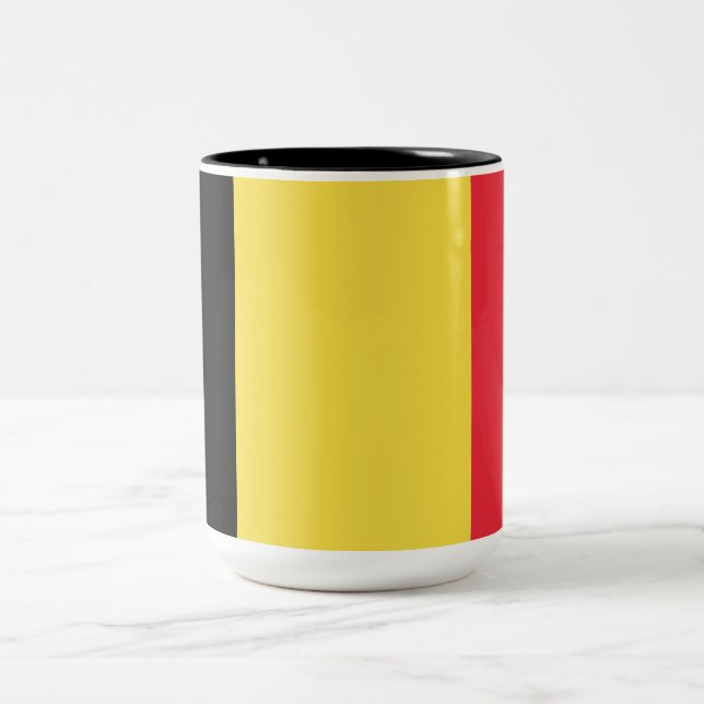 Caneca De Café Em Dois Tons Bandeira belga (Centro)