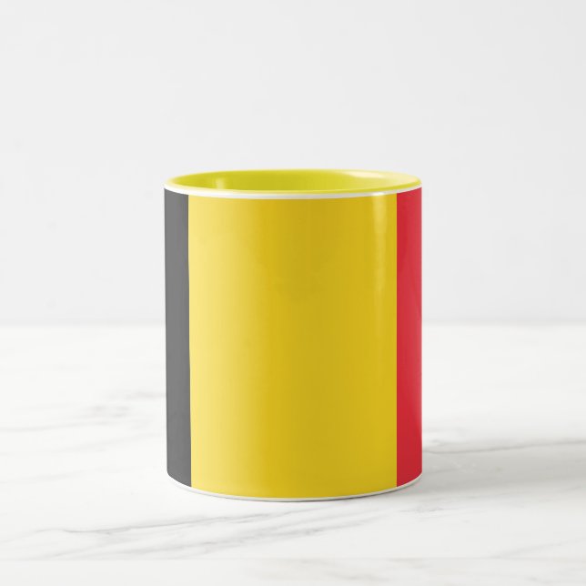 Caneca De Café Em Dois Tons Bandeira Belga Patriótica (Centro)