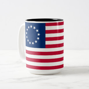 Caneca De Café Em Dois Tons Bandeira Betsy Ross dos Estados Unidos