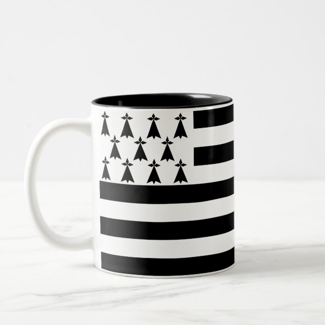 Caneca De Café Em Dois Tons Bandeira Brittany Patriótica (Esquerda)