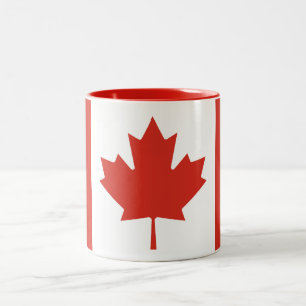 Caneca De Café Em Dois Tons Bandeira Canadense Patriótica