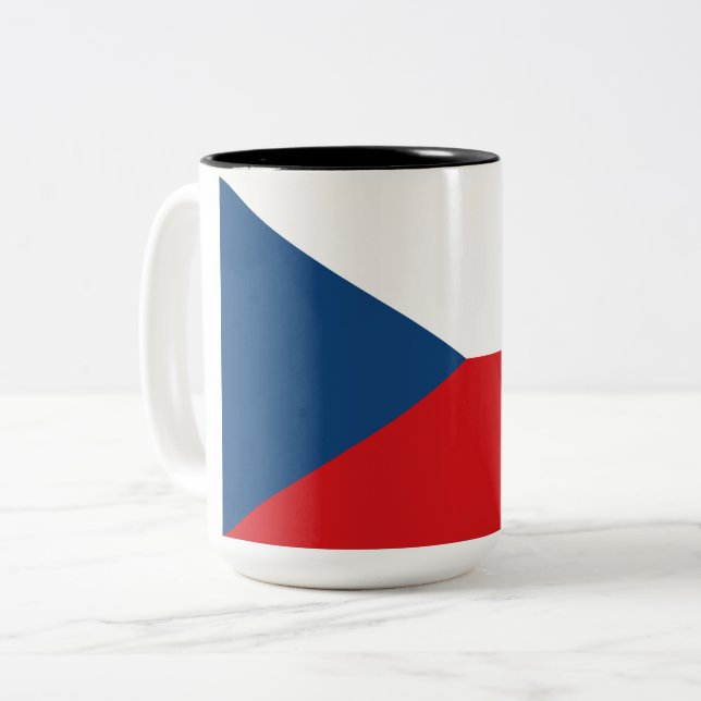 Caneca De Café Em Dois Tons Bandeira Checa (Frente Esquerda)