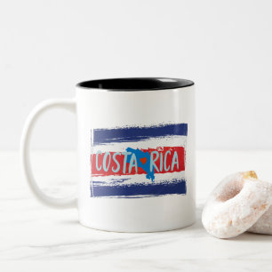 Caneca De Café Em Dois Tons Bandeira Costa Rica