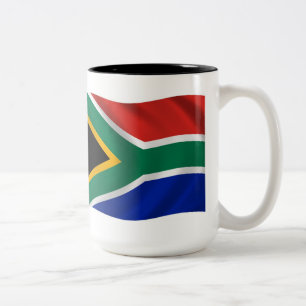 Caneca De Café Em Dois Tons Bandeira da África do Sul
