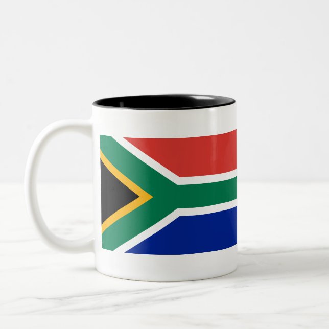 Caneca De Café Em Dois Tons Bandeira da África do Sul (Esquerda)