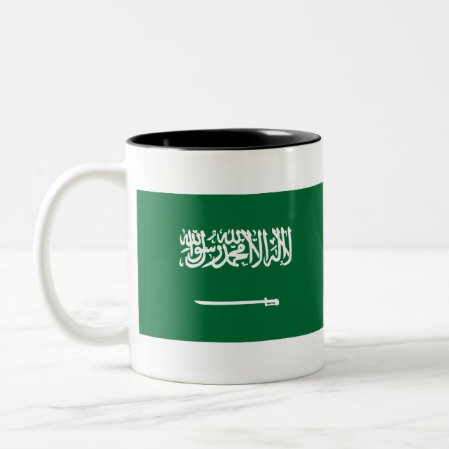Caneca De Café Em Dois Tons Bandeira da Arábia Saudita (Esquerda)