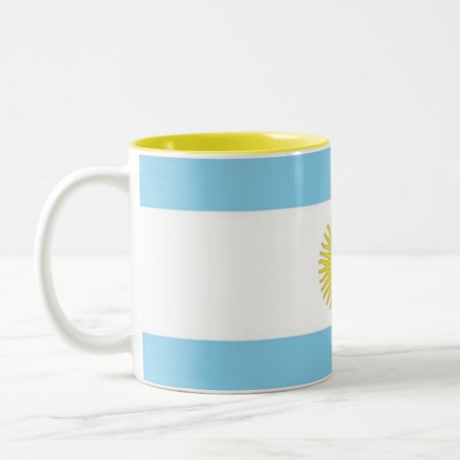 Caneca De Café Em Dois Tons Bandeira da Argentina Mug (Esquerda)
