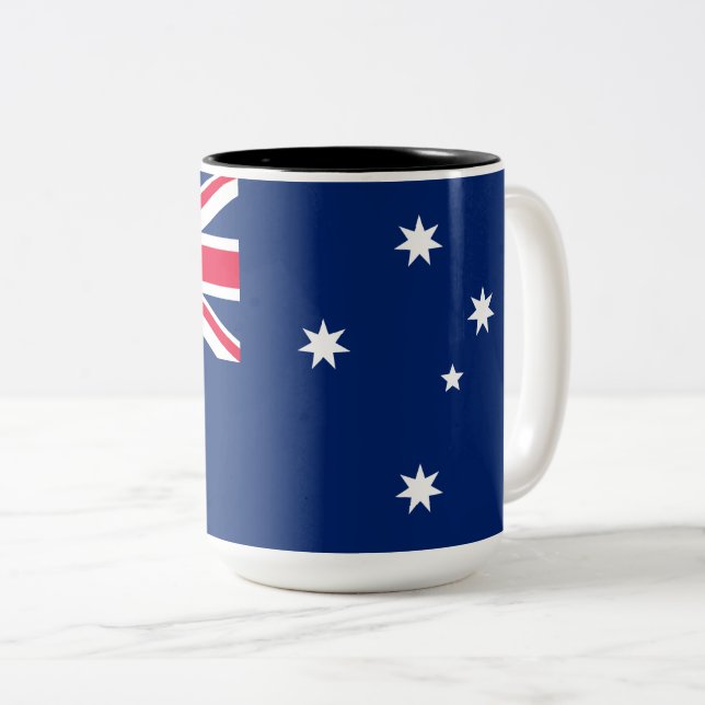 Caneca De Café Em Dois Tons Bandeira da Austrália (Frente Esquerda)