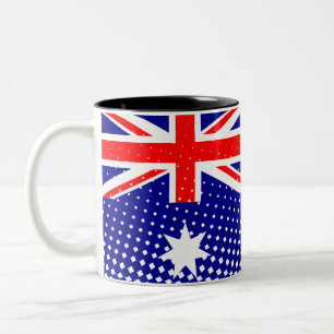 Caneca De Café Em Dois Tons Bandeira Da Austrália Com Efeito De Meio-Tom