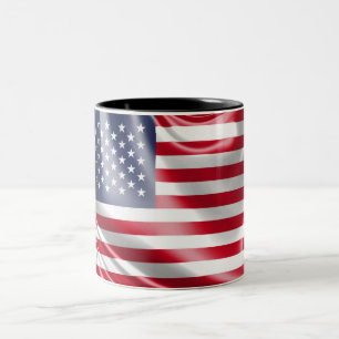 Caneca De Café Em Dois Tons Bandeira da bandeira dos Estados Unidos dos