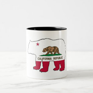 Caneca De Café Em Dois Tons bandeira da Califórnia urg