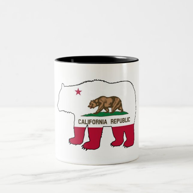 Caneca De Café Em Dois Tons bandeira da Califórnia urg (Centro)