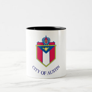 Caneca De Café Em Dois Tons Bandeira da cidade de Austin