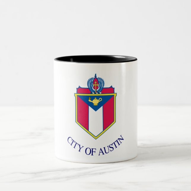 Caneca De Café Em Dois Tons Bandeira da cidade de Austin (Centro)
