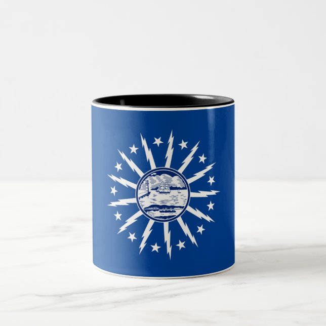 Caneca De Café Em Dois Tons Bandeira da cidade de Buffalo (Centro)