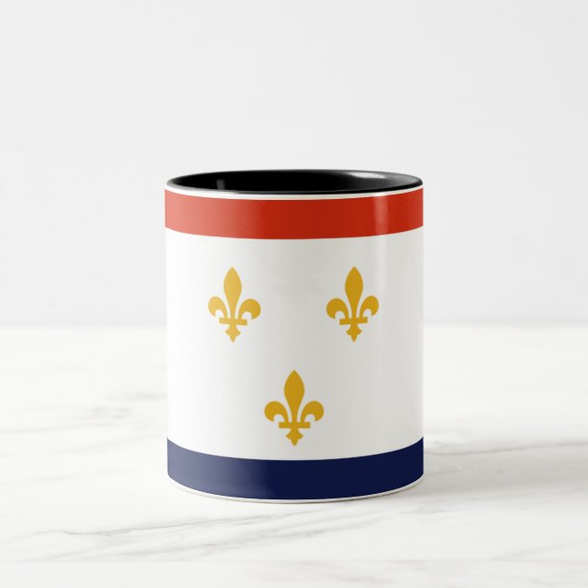 Caneca De Café Em Dois Tons Bandeira da cidade de Nova Orleans (Centro)