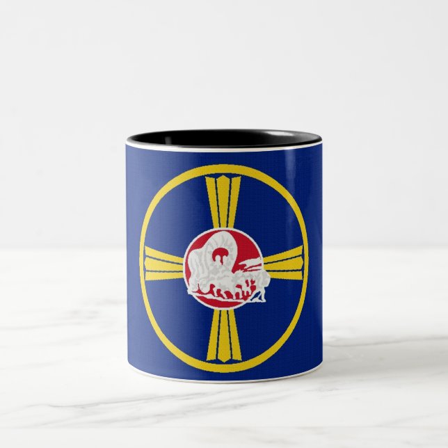 Caneca De Café Em Dois Tons Bandeira da cidade de Omaha (Centro)