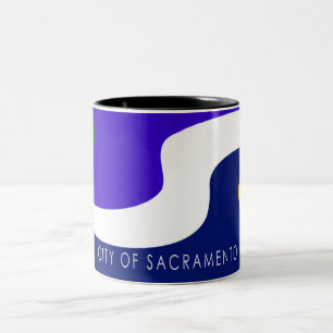 Caneca De Café Em Dois Tons Bandeira da cidade de Sacramento