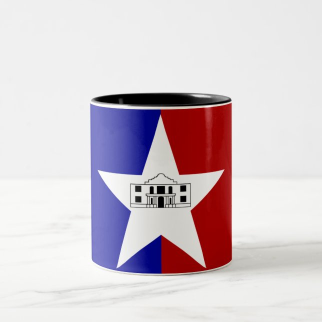 Caneca De Café Em Dois Tons Bandeira da cidade de San Antonio (Centro)
