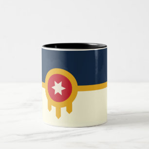Caneca De Café Em Dois Tons Bandeira da cidade de Tulsa