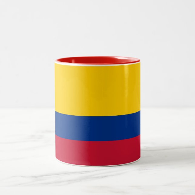 Caneca De Café Em Dois Tons Bandeira da Colômbia (Centro)