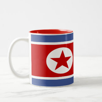 Caneca De Café Em Dois Tons Bandeira da Coreia do Norte