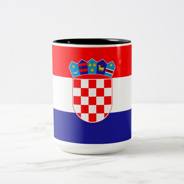 Caneca De Café Em Dois Tons Bandeira da Croácia (Centro)
