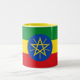 Caneca De Café Em Dois Tons Bandeira da Etiópia