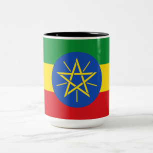 Caneca De Café Em Dois Tons Bandeira da Etiópia