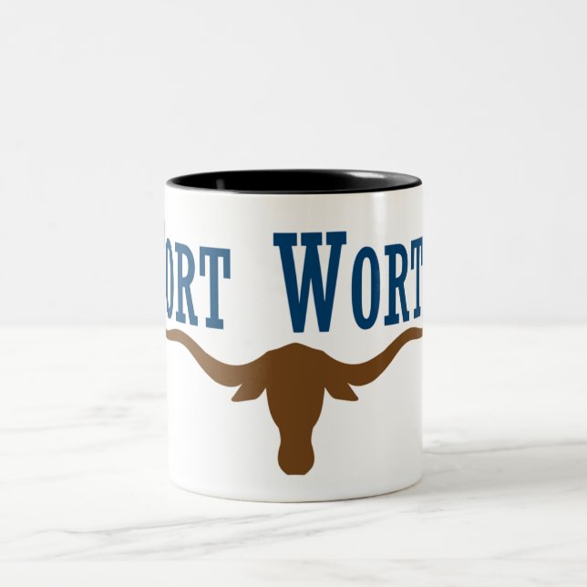 Caneca De Café Em Dois Tons Bandeira da Fort Worth (Centro)