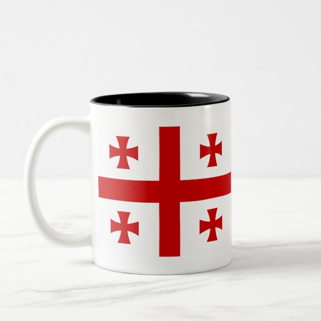 Caneca De Café Em Dois Tons Bandeira da Geórgia (Esquerda)