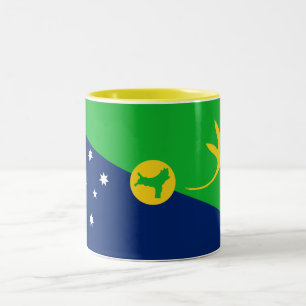 Caneca De Café Em Dois Tons Bandeira da Ilha Christmas