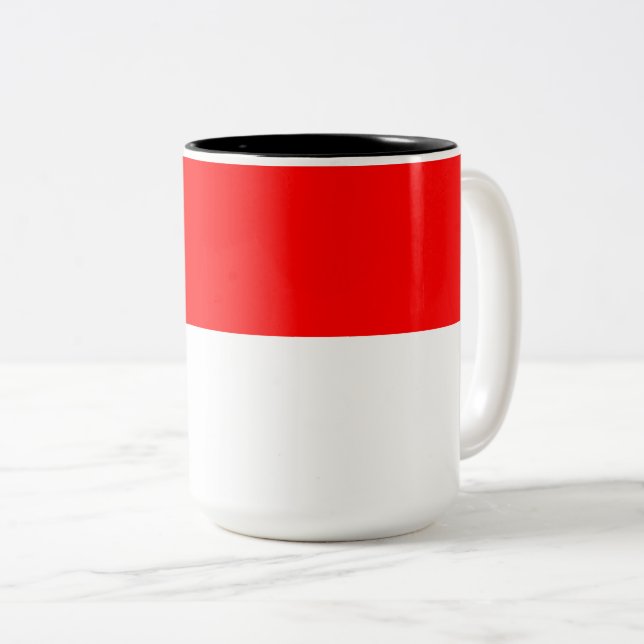 Caneca De Café Em Dois Tons Bandeira da Indonésia (Indonésia) (Frente Esquerda)