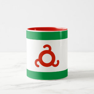 Caneca De Café Em Dois Tons Bandeira da Inguchétia