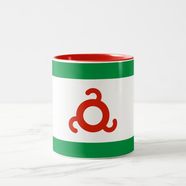 Caneca De Café Em Dois Tons Bandeira da Ingushetia (Centro)