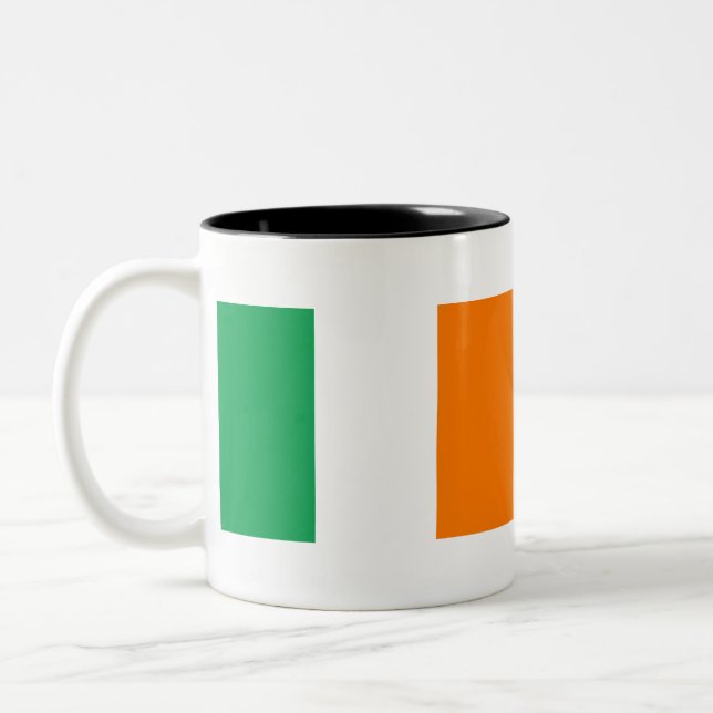 Caneca De Café Em Dois Tons Bandeira da Irlanda (Esquerda)