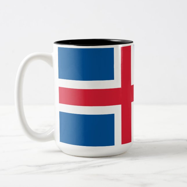 Caneca De Café Em Dois Tons Bandeira da Islândia (Esquerda)
