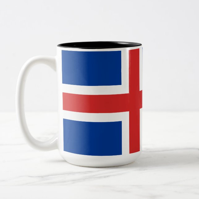 Caneca De Café Em Dois Tons Bandeira da Islândia (Esquerda)