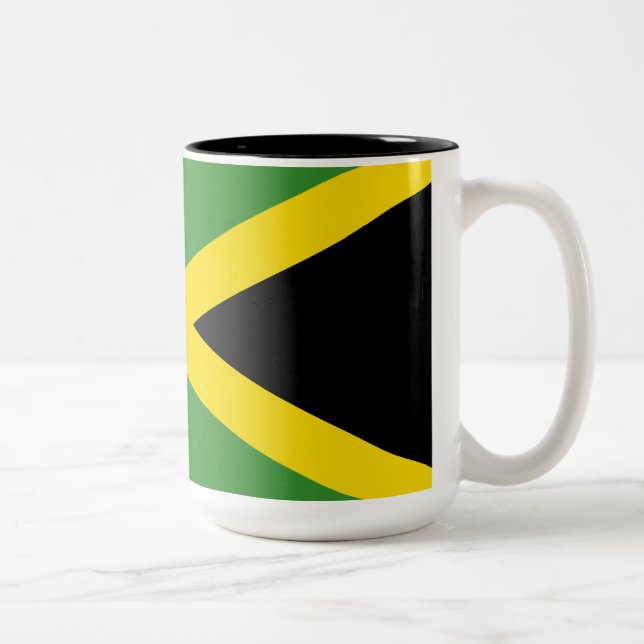 Caneca De Café Em Dois Tons Bandeira da Jamaica (Direita)