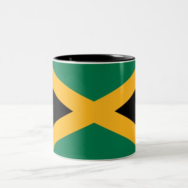 Caneca De Café Em Dois Tons bandeira da Jamaica (Centro)