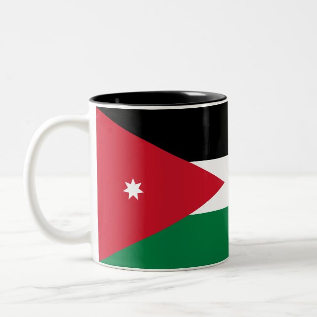 Caneca De Café Em Dois Tons Bandeira da Jordânia (Esquerda)