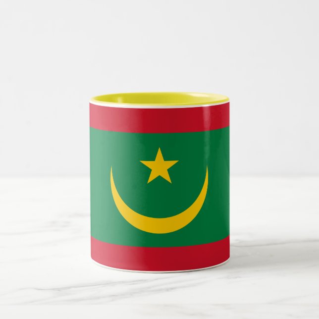 Caneca De Café Em Dois Tons Bandeira da Mauritânia (Centro)