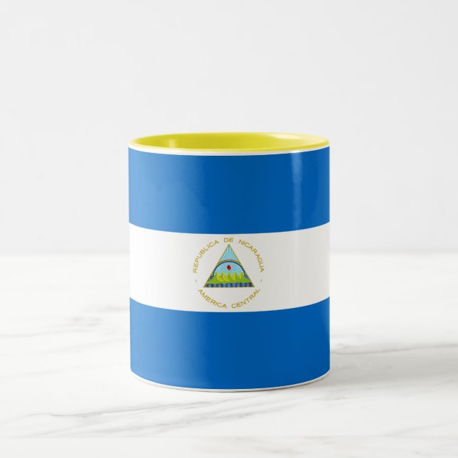 Caneca De Café Em Dois Tons Bandeira da Nicarágua (Centro)
